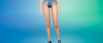 Джинсовые мини-шорты для Симс 4 - фото 1