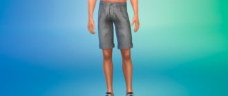 Классические джинсовые шорты для Симс 4 - фото 1