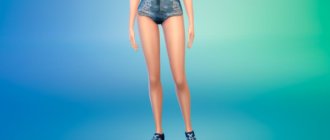 Укороченные женские шорты для Симс 4 - фото 1