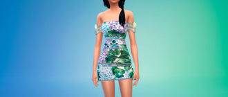 Мини платье Ortensia для Симс 4 - фото 1