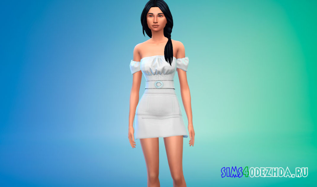Мини платье Ortensia для Симс 4 - фото 2