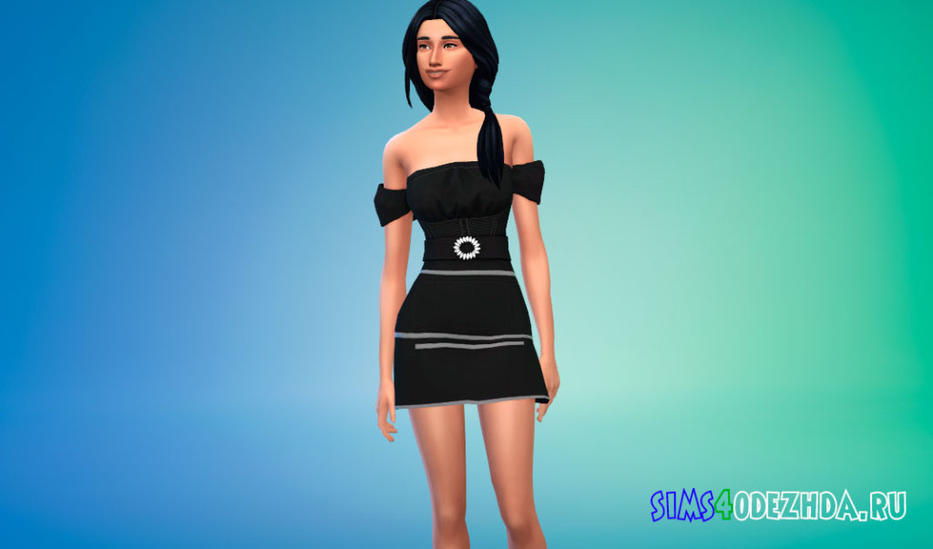 Мини платье Ortensia для Симс 4 - фото 3