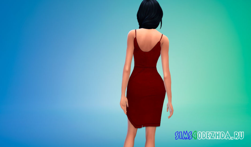 Платье с глубоким вырезом для Симс 4 - фото 3