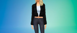 Простая куртка-бомбер для женщин для Симс 4 - фото 1