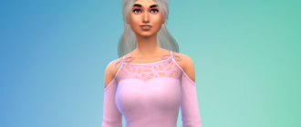 Длинные красивые женские волосы с пучком для Симс 4 - фото 1