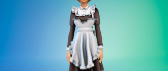 Классический костюм горничной для Симс 4 - фото 1