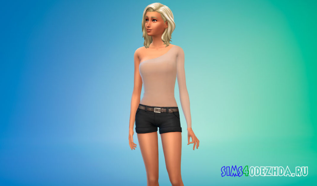 Боди с одним рукавом для Симс 4 - фото 2