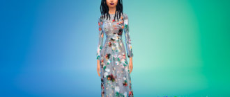 Цветочное длинное платье для Симс 4 - фото 1