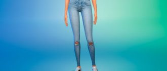 Джинсы с рваными коленками для Симс 4 - фото 1