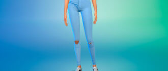 Джинсы скинни с высокой талией для женщин для Симс 4 - фото 1