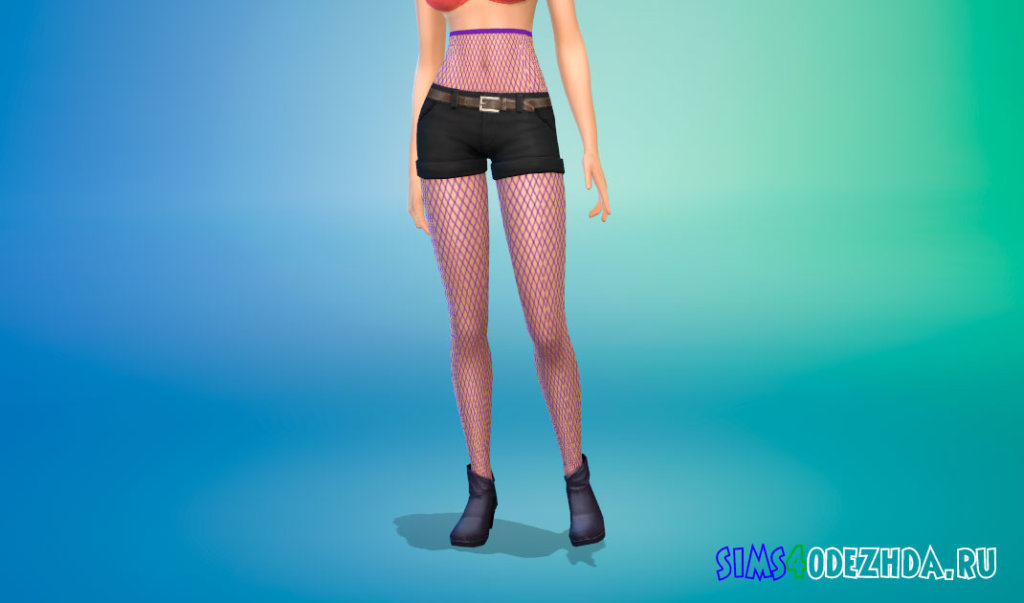 Колготки в сетку с высокой талией для Симс 4 - фото 2