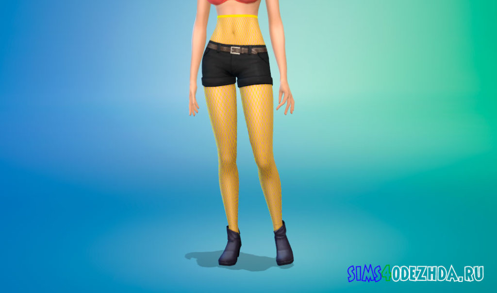 Колготки в сетку с высокой талией для Симс 4 - фото 3
