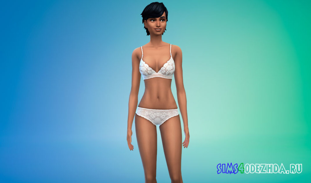 Комплект кружевного женского белья для Симс 4 - фото 2