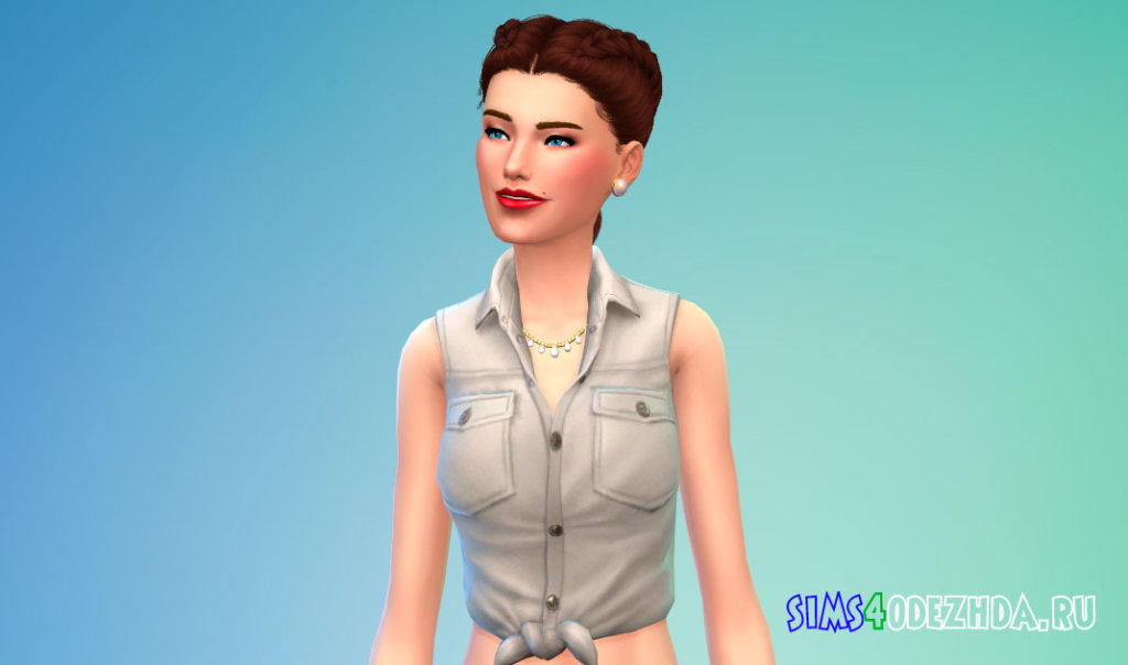 Прическа с боковыми косами для женщин для Симс 4 - фото 2