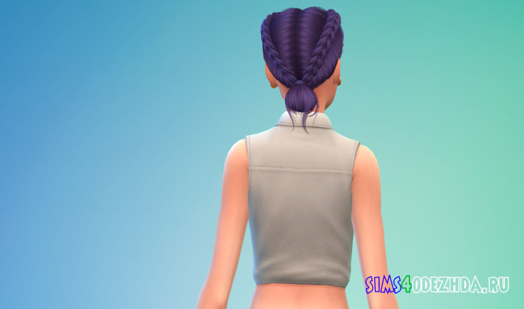 Прическа с боковыми косами для женщин для Симс 4 - фото 3
