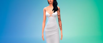 Шикарное платье миди для Симс 4 - фото 1