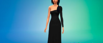 Шикарное платье с открытым плечом для Симс 4 - фото 1