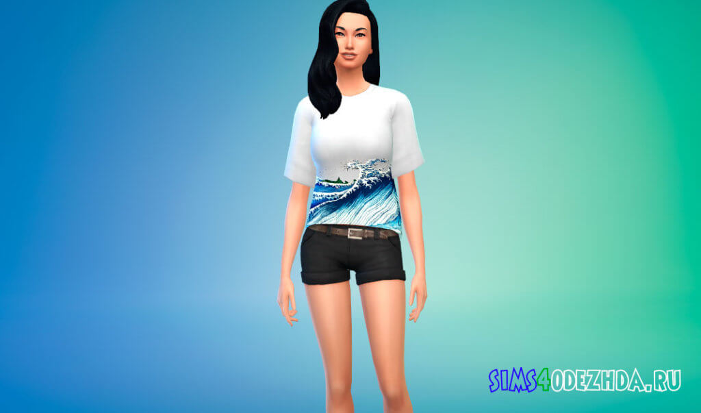 Свободная футболка для женщин для Симс 4 - фото 1