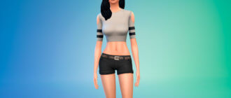 Топ с полосатыми рукавами для Симс 4 - фото 1