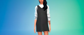 Уютное платье поверх свитера для Симс 4 - фото 1