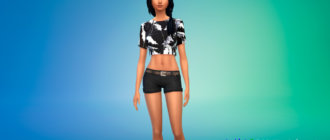 Укороченный топ с принтом для Симс 4 - фото 1