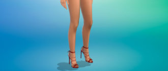 Женские туфли на высоком каблуке с повязками для Симс 4 - фото 1