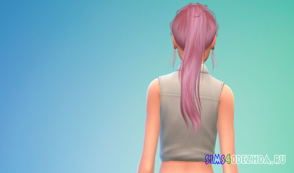 Женские волосы с длинным хвостом для Симс 4 - фото 3