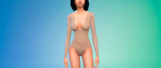 Боди с прозрачным рукавом для Симс 4 - фото 1