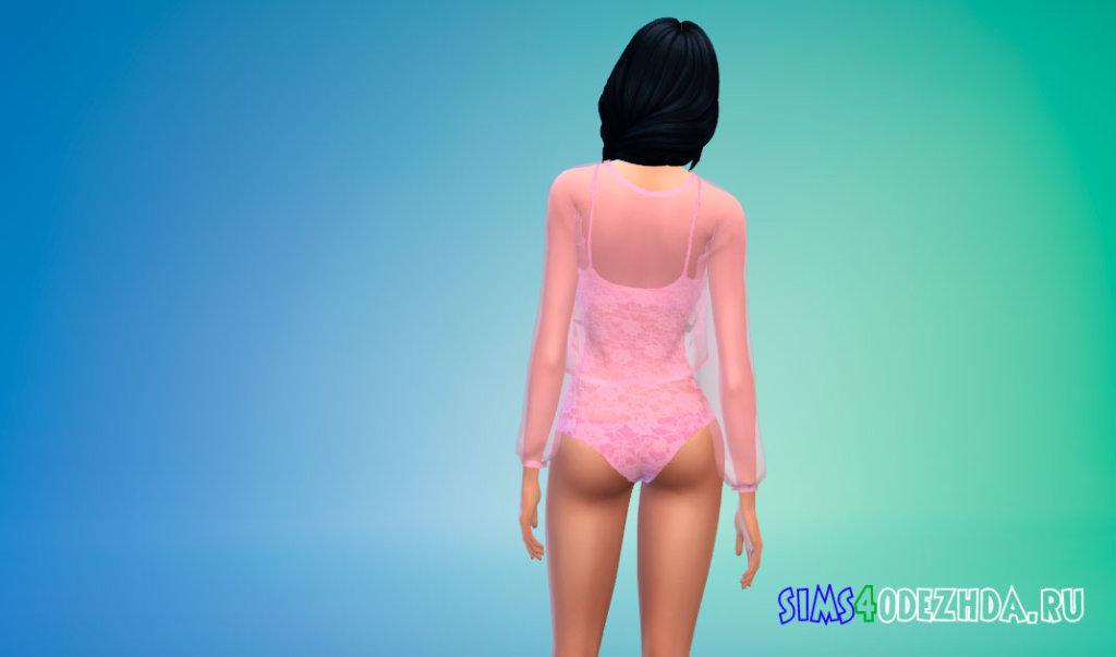 Боди с прозрачным верхом для Симс 4 - фото 3