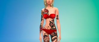 Цветные тату на все тело для Симс 4 - фото 1