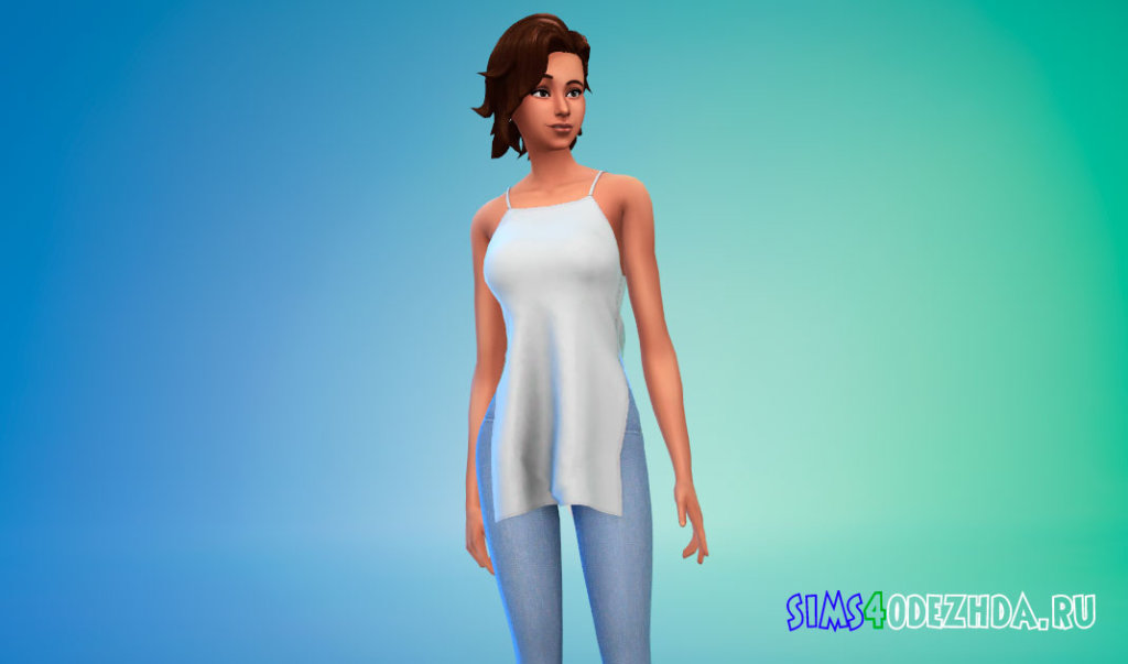 Длинный женский топ для Симс 4 - фото 2