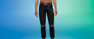 Мужские брюки с цепями для Симс 4 - фото 1