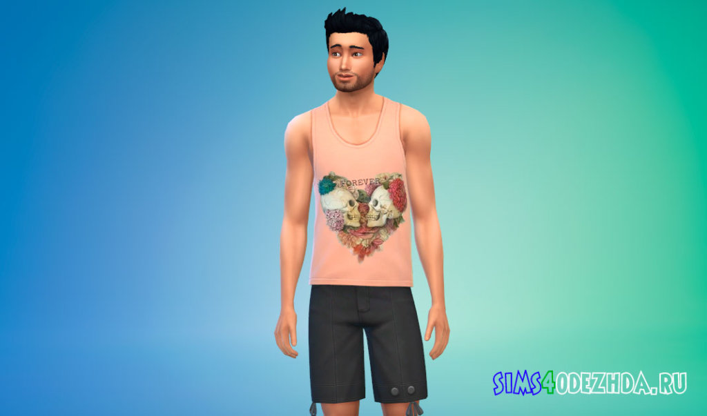 Набор стильных мужских маек для Симс 4 - фото 3