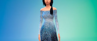 Платье с яркими блестками для Симс 4 - фото 1