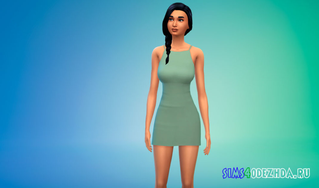 Простое короткое платье для женщин Симс 4 - фото 2