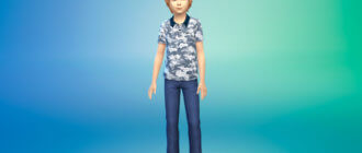 Рубашки поло с принтом для мальчиков для Симс 4 - фото 1