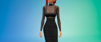 Сексуальный наряд из топа и юбки-карандаш для Симс 4 - фото 1