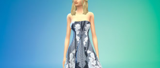 Шикарное длинное бальное платье для Симс 4 - фото 1