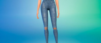 Сильно потертые женские джинсы для Симс 4 - фото 1