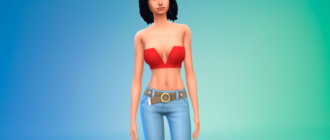 Стильный бюстье с глубоким V-образным вырезом для Симс 4 - фото 1