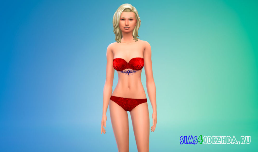 Татуировка цикады под грудью для Симс 4 - фото 3