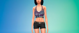 Укороченная женская майка для Симс 4 - фото 1