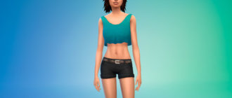 Укороченный топ с открытой спиной для Симс 4 - фото 1