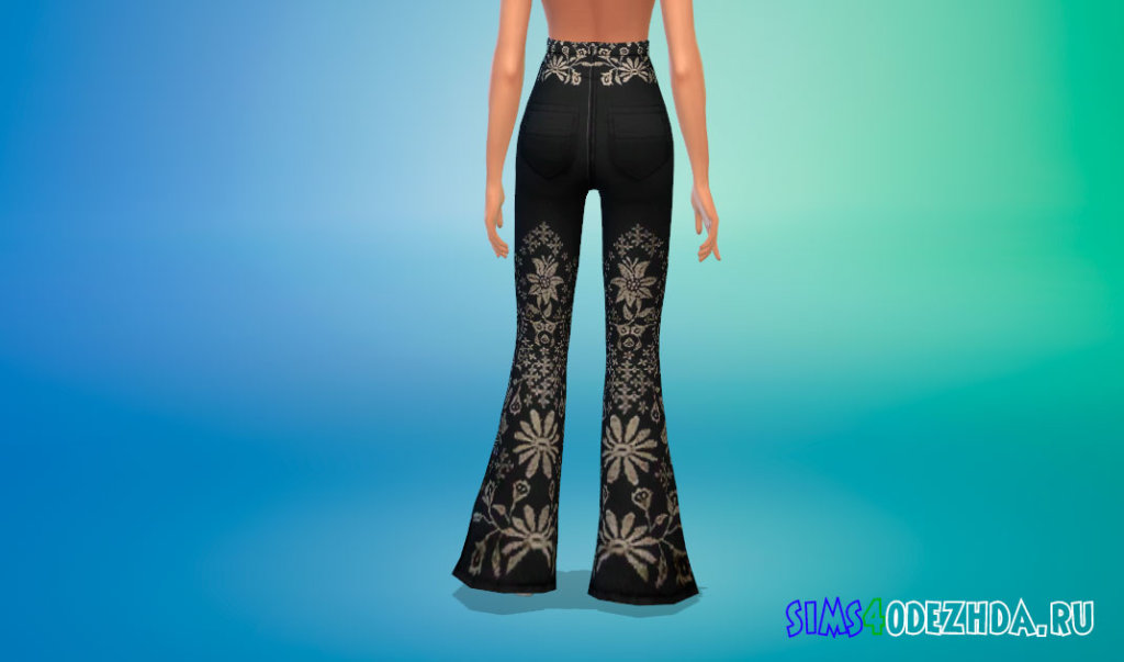 Женские джинсы клеш для Симс 4 - фото 3