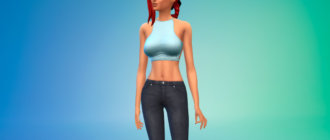 Женский топ со шнуровкой сзади для Симс 4 - фото 1