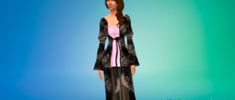 Длинное средневековое платье для Симс 4 - фото 1