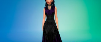 Кружевное платье в готическом стиле для Симс 4 - фото 1