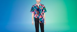 Мужская рубашка с яркими принтами для Симс 4 - фото 1