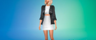 Платье с кожаной курткой для Симс 4 - фото 1