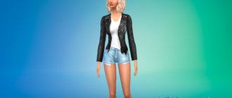 Стильный наряд с кожаной курткой для Симс 4 - фото 1